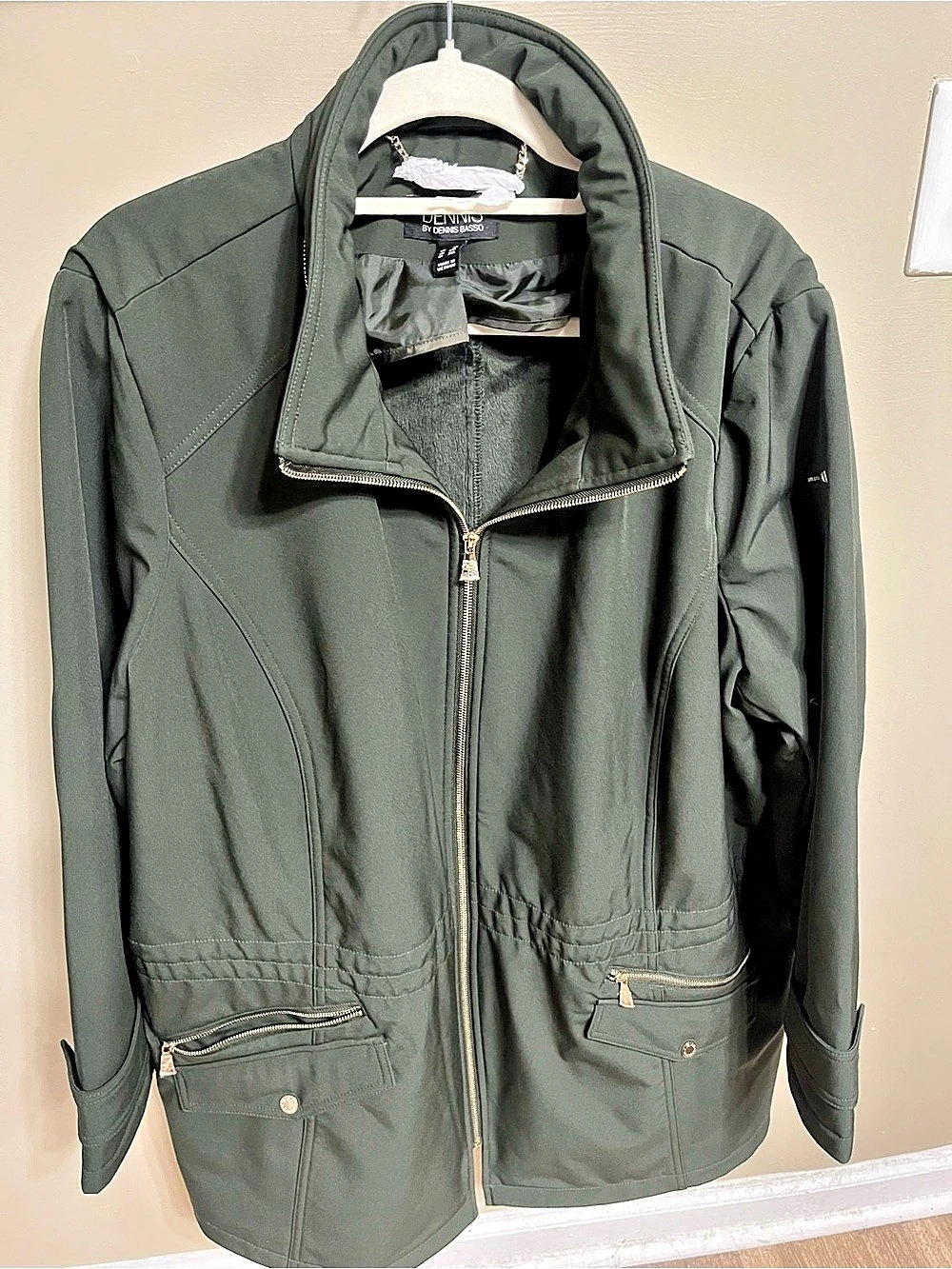 Dennis Basso Utility Jacket in Green Size 3X Like New